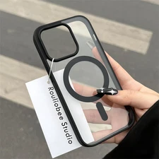 Ultra Thin Acrylic IPhone 16 Pro Max Transparent Magnetic Phone Case Anti Drop
