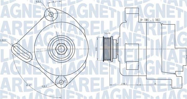 Lichtmaschine Generator Lima Magneti Marelli 063731886010 14V FüR Fiat Punto EVO-image