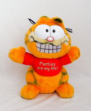 VINTAGE GARFIELD 'Parties are My Life ' Dakin Plush 1981 GREAT CONDITION 