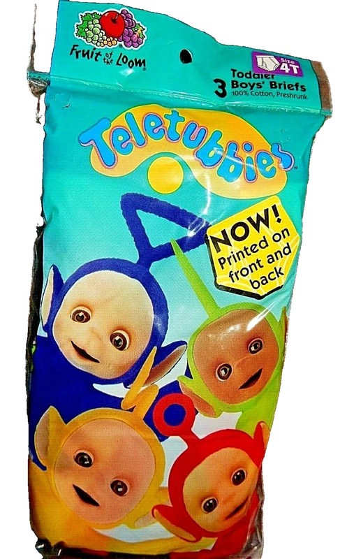 5K Vintage NWT Size 4T TELETUBBIES 3 Pair of Briefs Fruit of the Loom Underwear