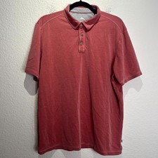 Tommy Bahama Shoreline Surf Polo Shirt Mens Large Muted Red Soft Tencel Golf