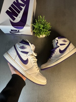 Air Jordan One HIGH OG - Weiß & Lila - 44 - Top Zustand -  