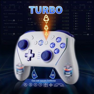 1x Blue APP Control Wireless game Controller W/NFC TURBO For Switch 2 PC Mobile
