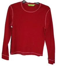 French Dressing Shirt Ladies Size M Red Cotton/Polyester Pullover Long-sleeved 