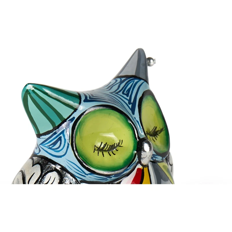 CIVETTA Gufo Statua Scultura Tom's Drag 4375 Meta Berta S Argento 10 cm Pop Art, fotografia 8 di 9
