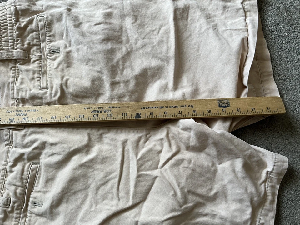 Pantalones Cortos Carga Eddie Bauer Para Hombre Talla 40 Beige Plisado Cremallera Mosca De Colección Foto 4 de 4