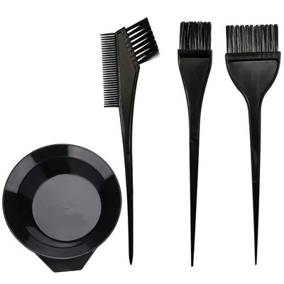 4Pack Hair Dye Color Brush and Bowl Set for Hair Tint Drying Coloring Applicator