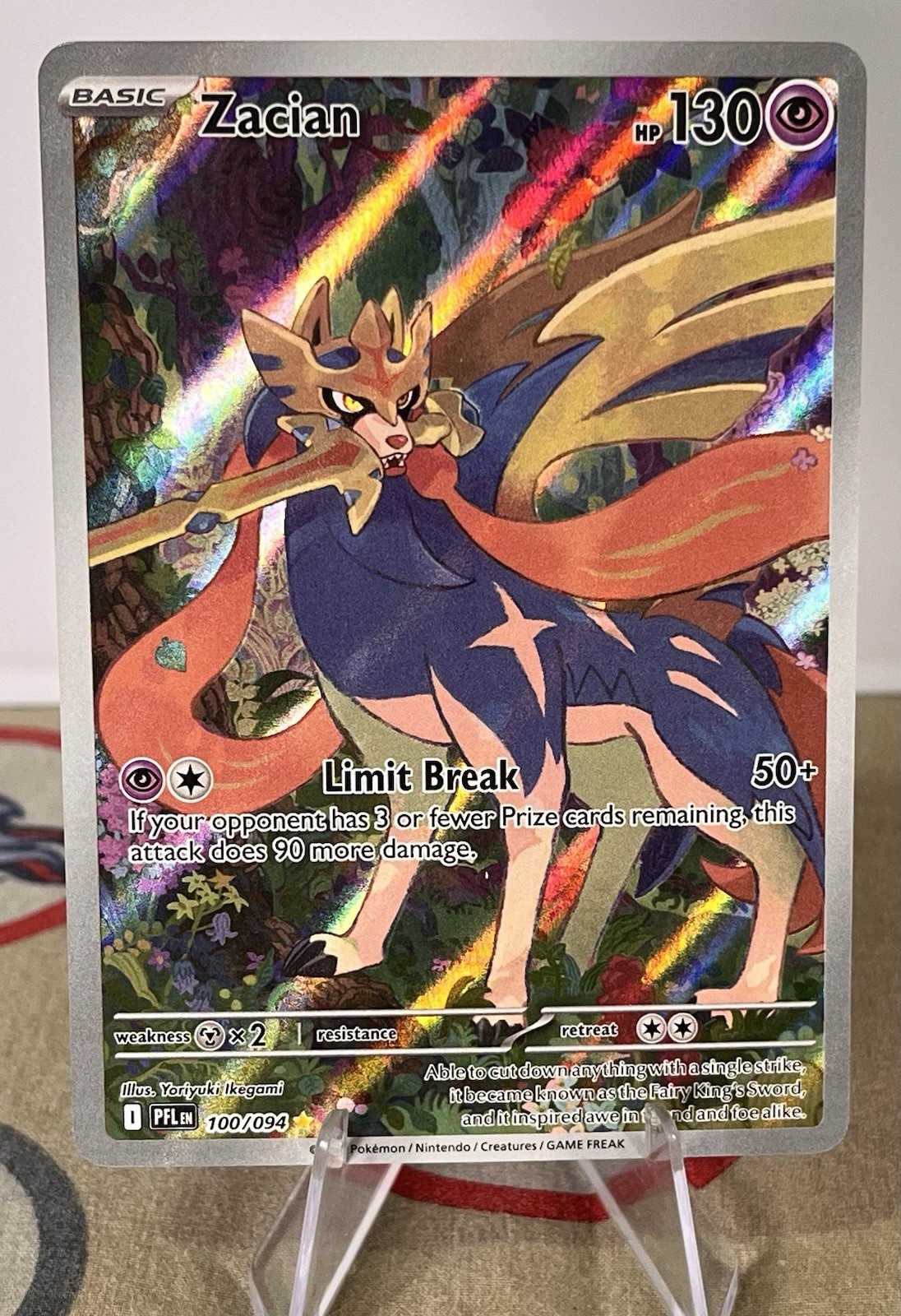 Zacian 100/094 Me02: Phantasmal Flames Holo NM+