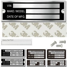 Blank Aluminum ID Plates, Metal Identification Plate, Serial Number Tag, Equi...