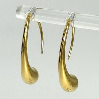 Tiffany & Co. Elsa Peretti 18k Gold Teardrop Hoop Hook Earrings 9.2 Grams