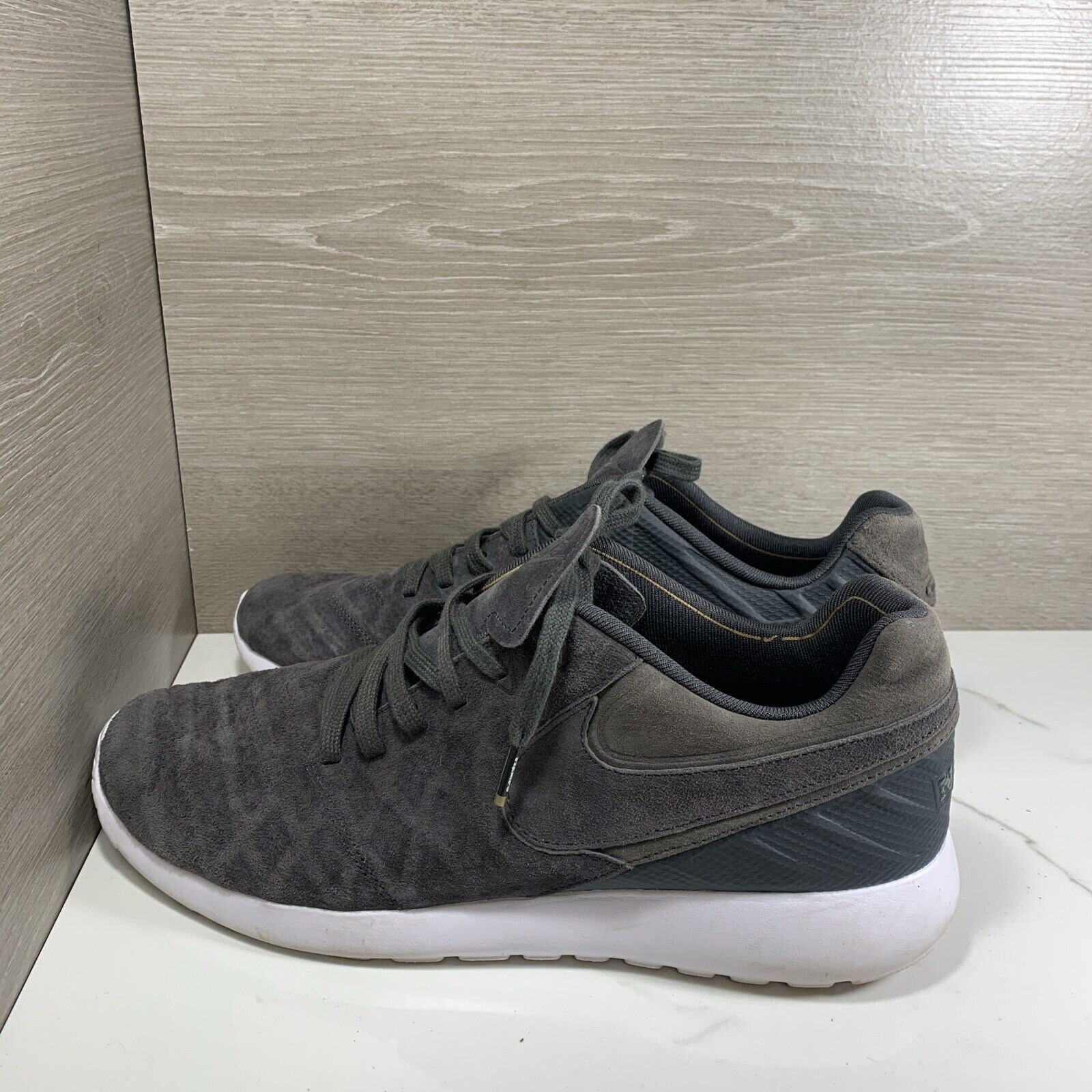 Rare Nike Roshe Tiempo VI Gray Black Leather Sz 1… - image 10