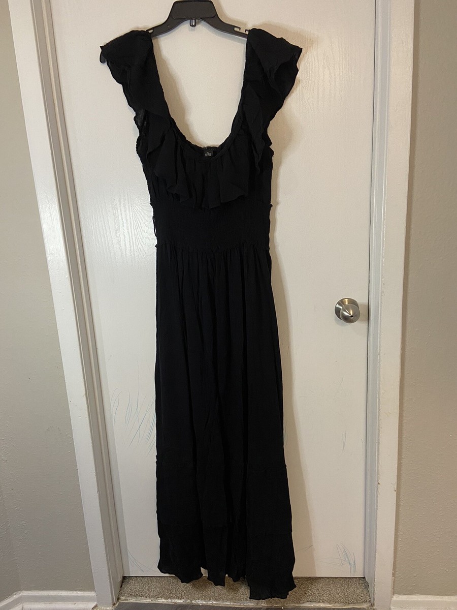 Grace Dresses ruffled black summer maxi Size XL 100% Cotton | eBay