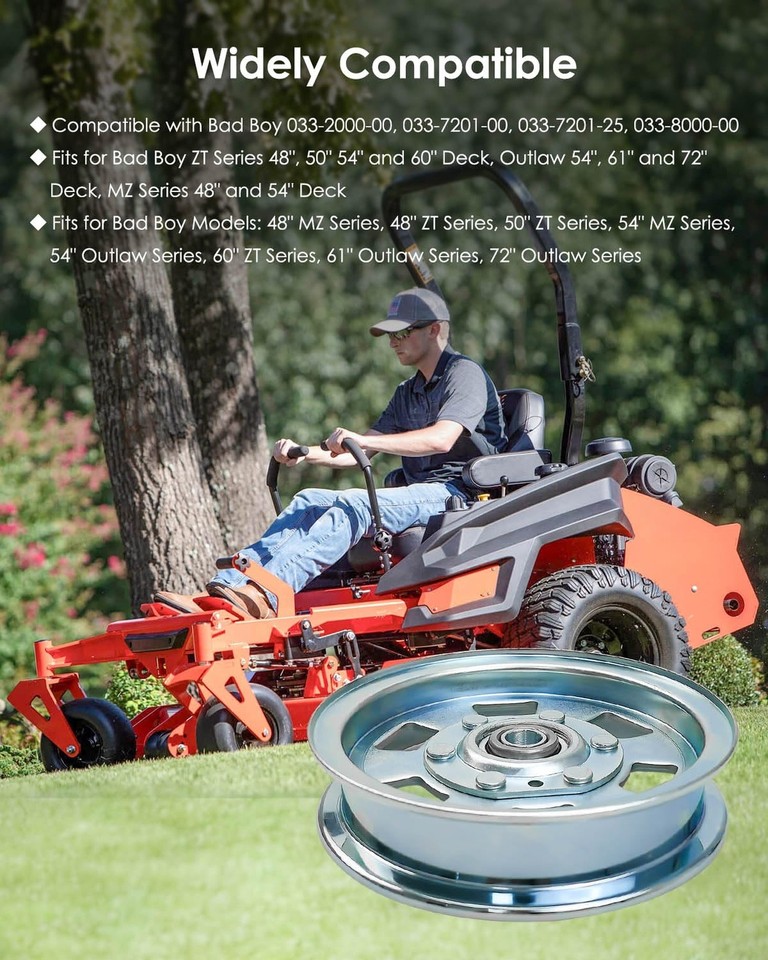 Lawn Mower Idler Pulley 033200000 Fits for Bad Boy MZ Series 48" 54