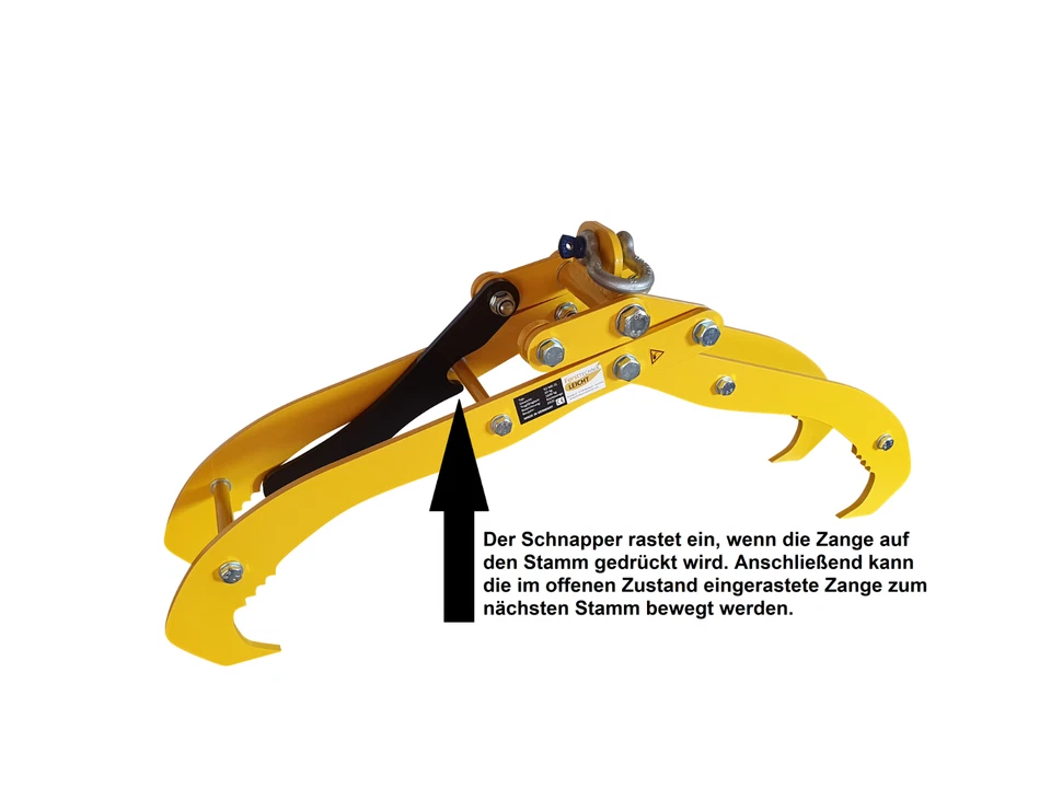 Holzzange Forstzange Verladezange Rückezange 1000kg mit Öffnungsautomatik - Bild 2 von 4