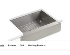 NEW Kohler K-3936-NA H11 Vault 30" Single Basin Under-Mount 18-Gauge Stainless