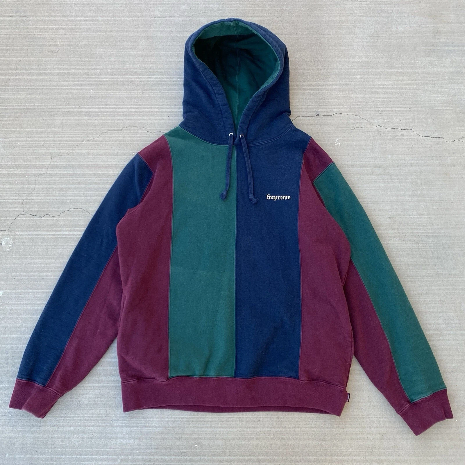 Sweat à capuche Supreme Tri Color bordeaux 2018