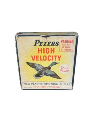 Vintage Peters High Velocity 12 GA Shotgun Shells Empty Ammo Box Mallard Duck