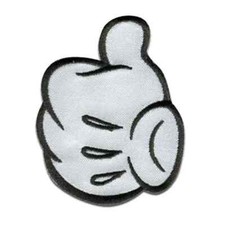 Disney Iron-On Patch: Mickey Mouse White Glove with Thumbs Up New Free Ship