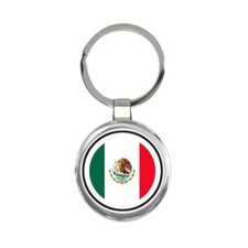Mexico : Gift Round Keychain Flag Never Underestimate The Power Mexican Expat
