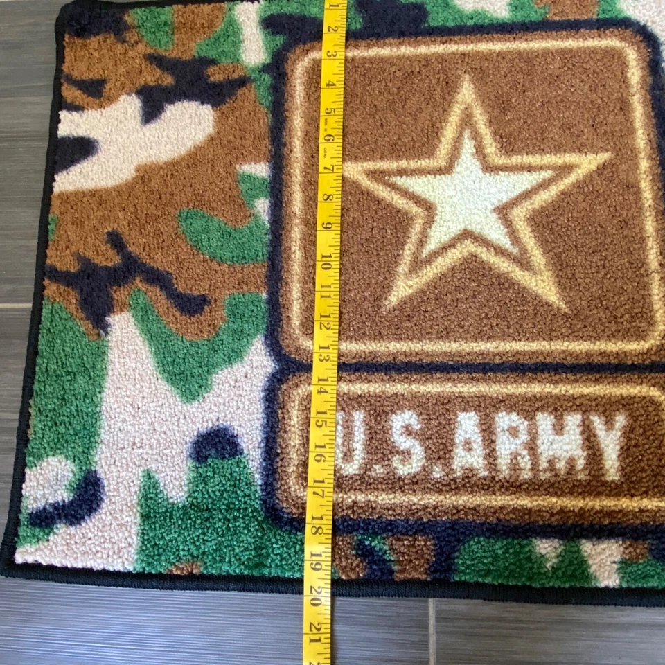 NUEVO EJÉRCITO DE EE. UU. Militar Camuflaje EE. UU. Alfombra de piso Puerta Dormitorio Garaje Hombre Alfombra de cueva 20x29 Foto 3 de 4