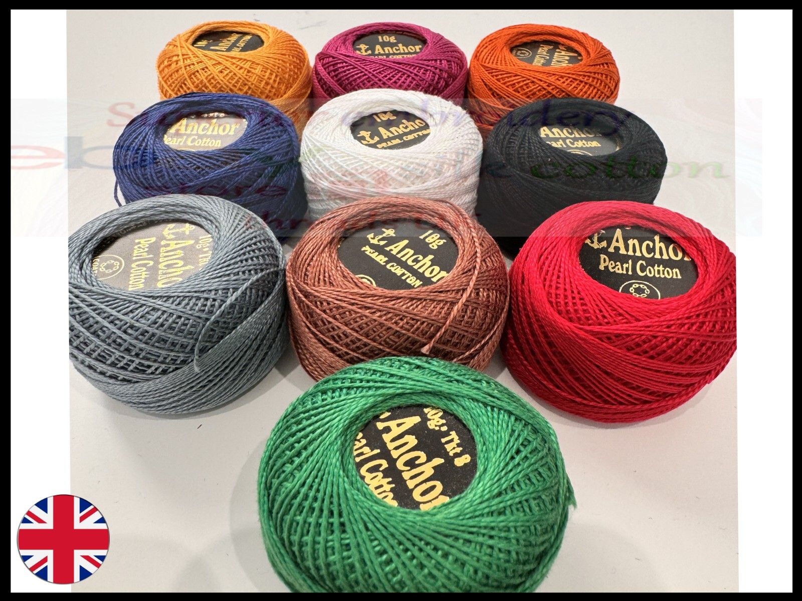 10 ANCHOR Pearl Cotton Crochet Balls Size No.8 Embroidery Thread UK ...