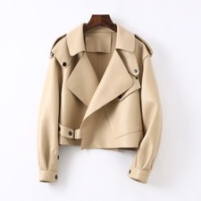 Sheepskin Coat for Women Leather Jacket Winter Spring Biker Genuine Top Quality