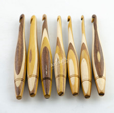 Multiwood Ergonomic Set of 7 - Crochet Hooks knitting Needles for Weaving Yarn