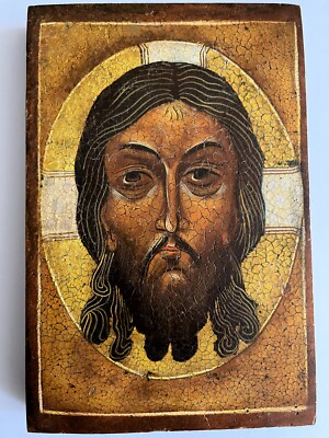 Antique Russian icon. Written by hand on the board.
