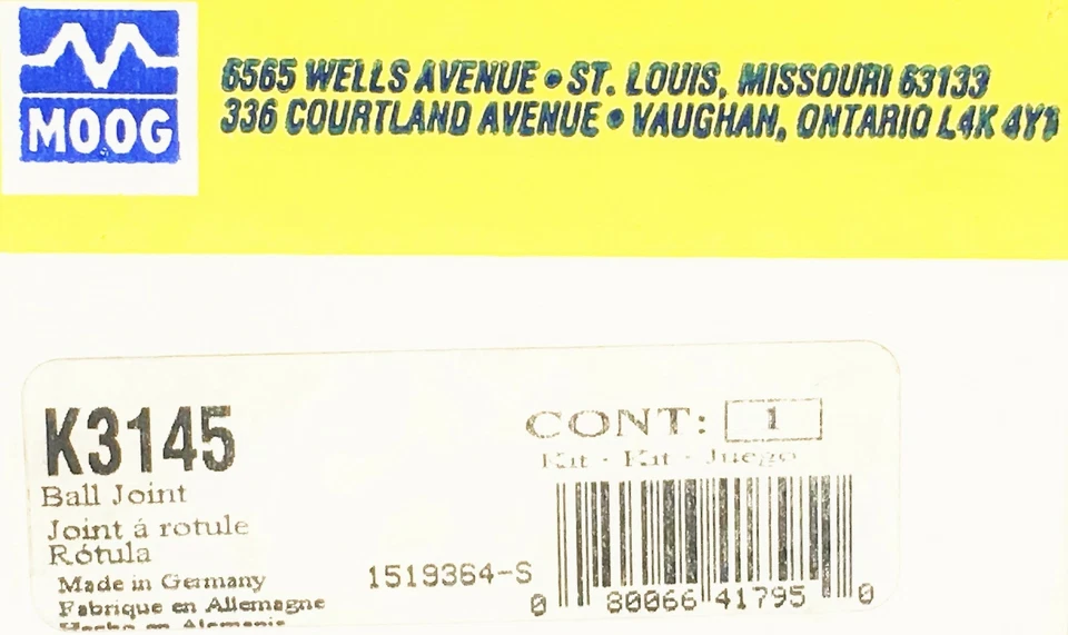 Rótula de suspensión Moog K3145 NOS Foto 3 de 3