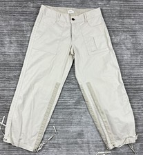 Vintage Express Pants Womens 6 Beige Roll Up Leg Lightweight Cotton Blend