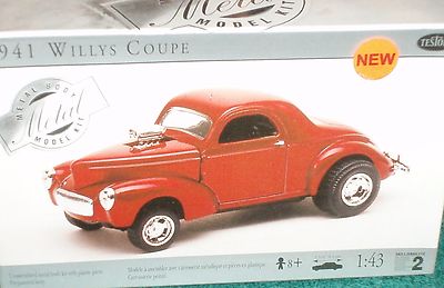 TESTORS 1941 WILLYS COUPE GASSER ASSEMBLY MODEL KIT 1/43 SEALED BOX SKILL 2