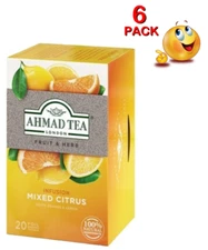 6PACK Box MIXED CITRUS Kosher Herbal Tea AHMAD 120 Tea Bags