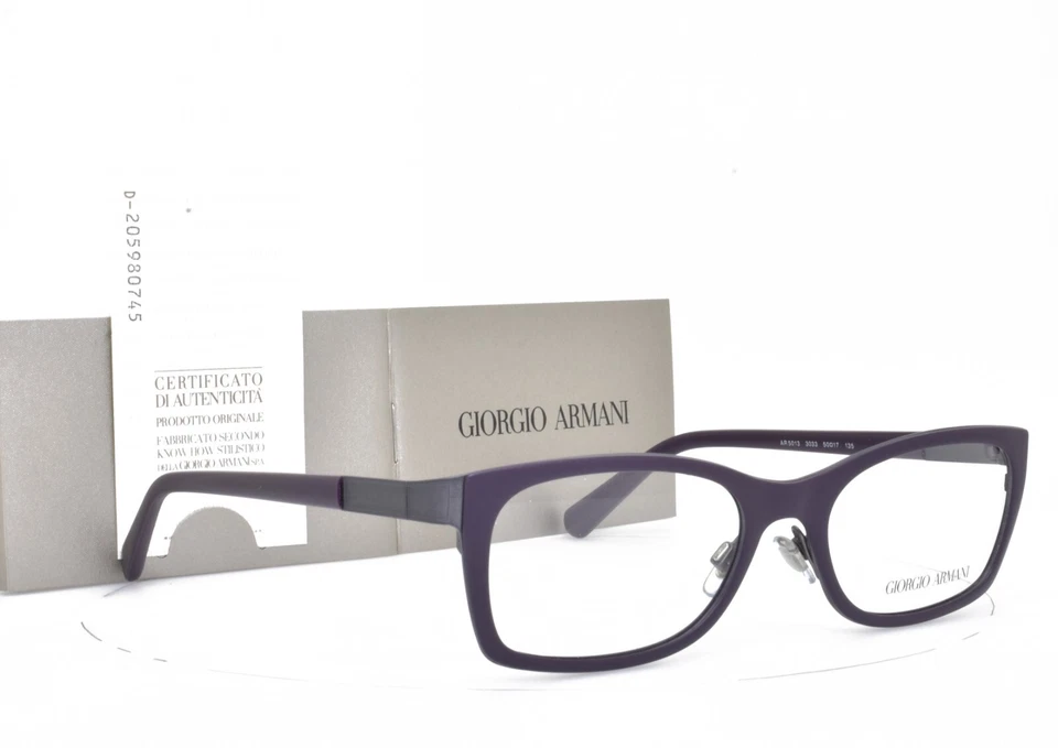 Monturas rectangulares GIORGIO ARMANI de color púrpura oscuro profundo 50-17-135 5013 3029 Foto 4 de 4