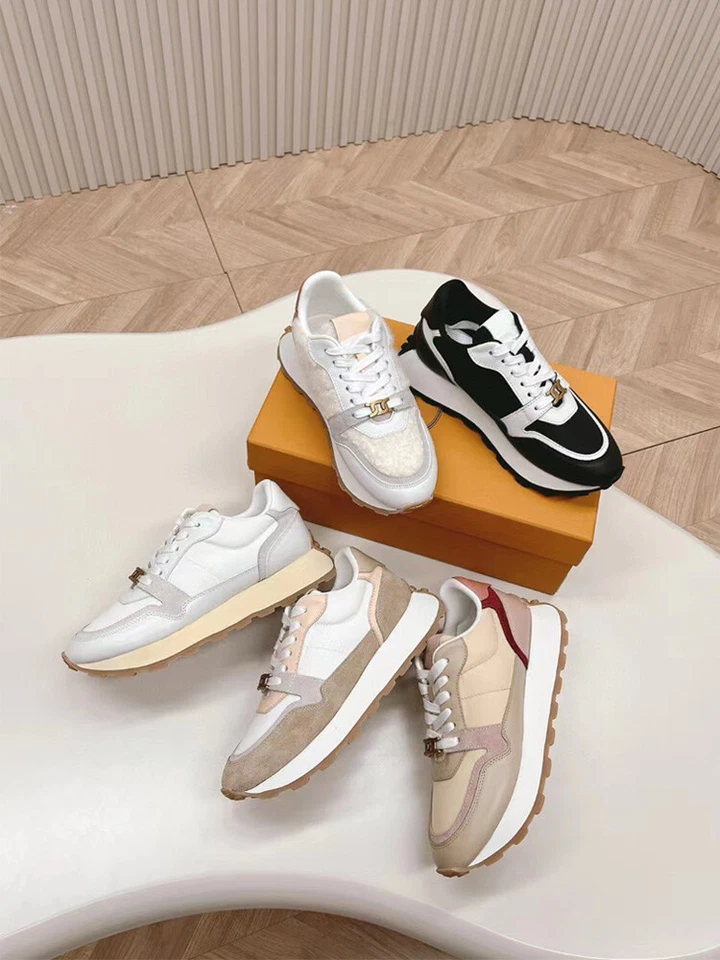 Zapatos transpirables Tod's para mujer de cuero con suela gruesa color bloqueado con cordones de lujo Foto 2 de 4