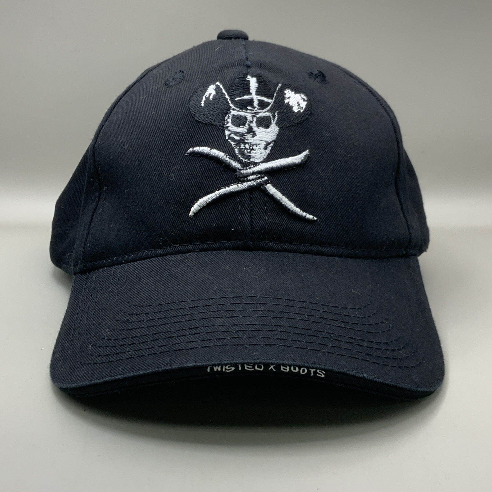 Twisted X Boots Black Strapback Hat With Pirate Logo