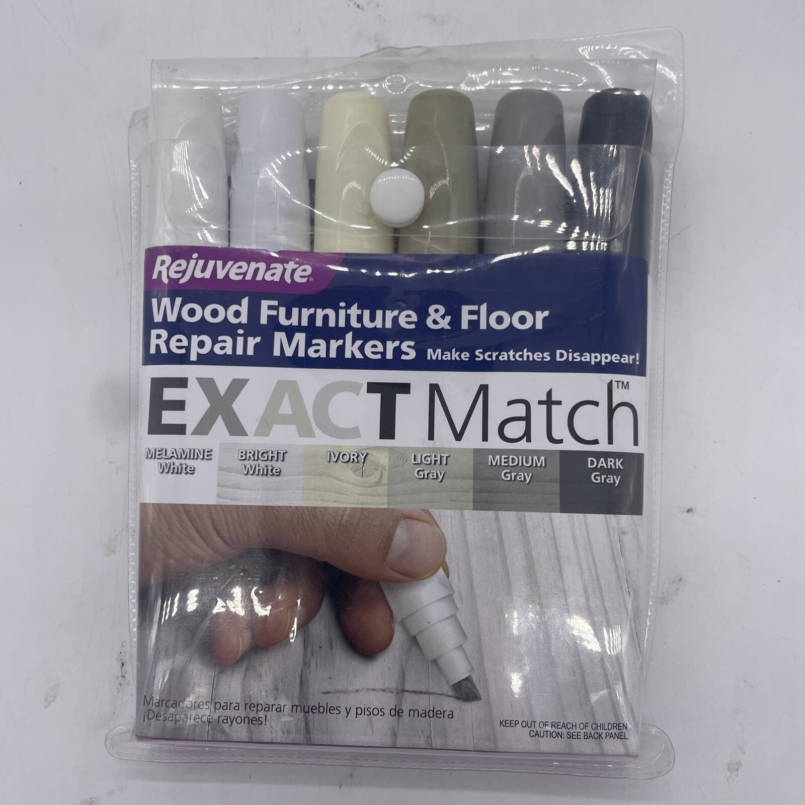 Rejuvenate Exact Match Wood Furniture and Wood Floor Repair Markers for White