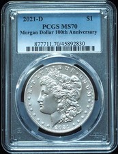 2021-D Morgan Dollar 100th Anniversary MS70 PCGS