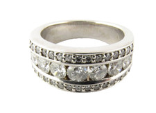 14 Karat White Gold Diamond Wedding Band Size 5.5 12616