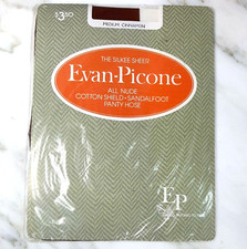 Evan Picone Silkee Sheer All Nude Sandalfoot Pantyhose Size M Cinnamon NEW