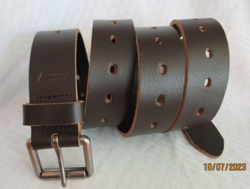 Genuine Dickies Dark Brown Leather Work Belt Men's Size 46-48 - Picture 1 of 9