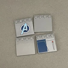 Lego 6179 Tiles Dark Gray Replacement Parts Pieces Lot of 4