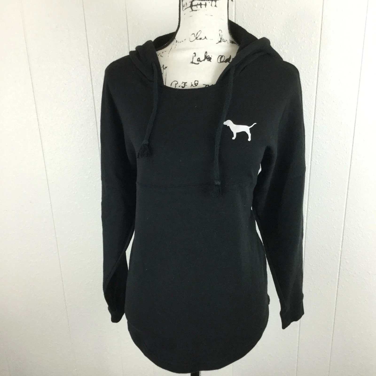 UNDERCOVER Maglione grafico Victoria's Secret nero felpa con cappuccio donna taglia XS