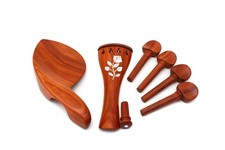 4/4 Violin Kit Shell Inlay Rosewood Violin Pegs Tailpiece Chin Rest Accessories