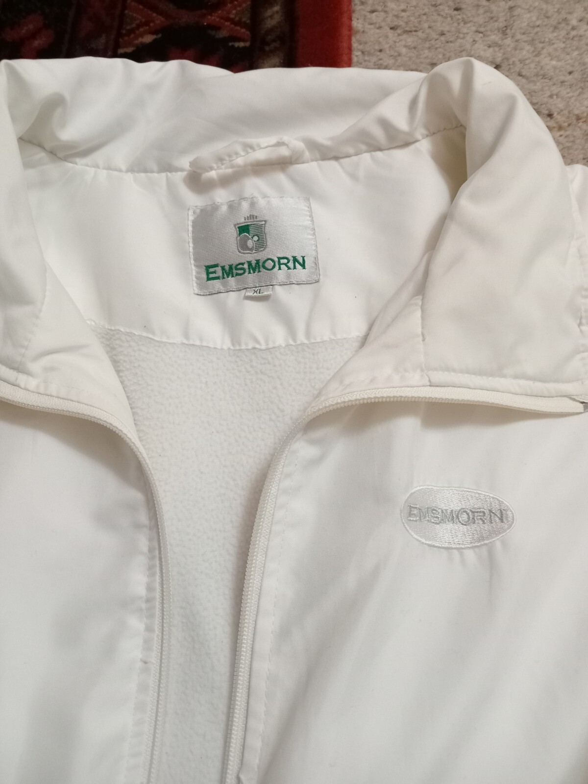 Emsmorn Bowls Coat Windbreaker Jacket Waterproof White Lightweight Size