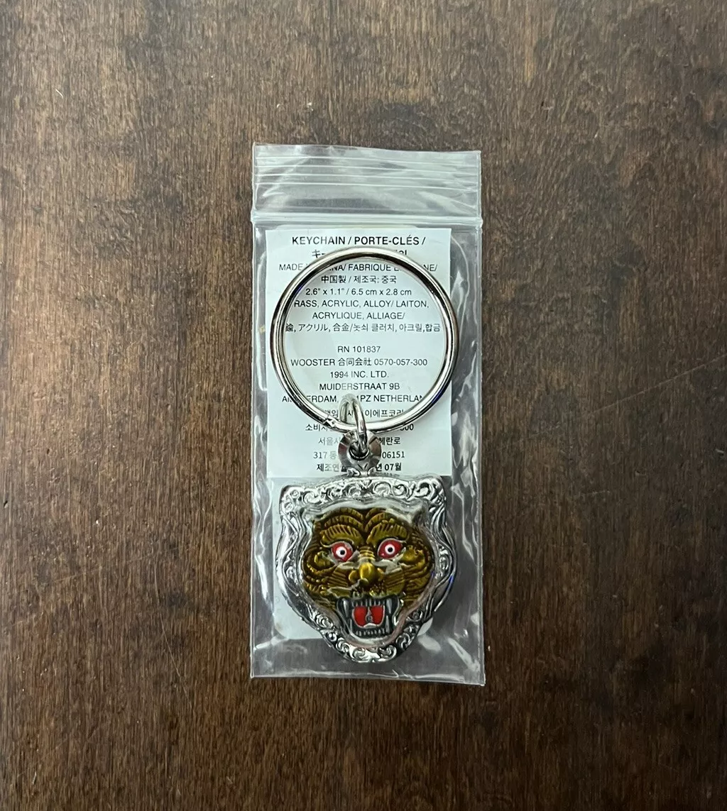Porte clés Supreme FW24 Tigre Métal Argenté Logo Keyring Multicolore Neuf EN MAIN