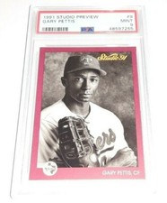 1991 Studio Preview #9 Gary Pettis Card Graded PSA 9 Mint Pop 2 None Higher