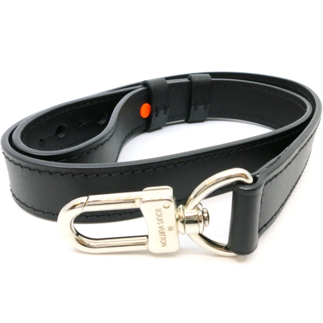 LOUIS VUITTON Leather Black Shoulder Strap