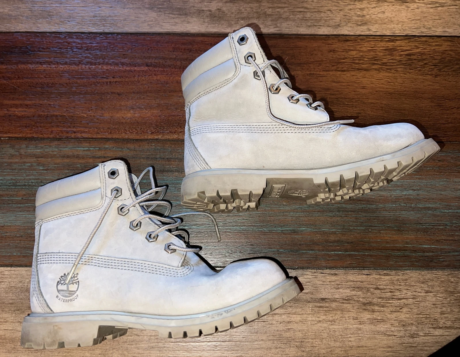 Timberland Stivali Donna 6" Doppio Collo Impermeabili Grigio Taglia 6