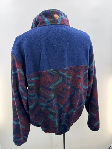 Vintage MERKLEY HEADGEAR Blue Aztec Print Fleece Sherpa Sweater Pullover Sz XL image 13