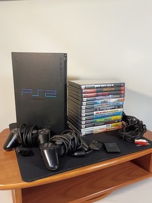  Sony PlayStation 2 Bundle Console, 13 PS2 Games, Controllers, TESTED GTA 